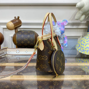 LV M46705 Louis Vuitton Neverfull BB Handbag Beige - Default Title - View 3