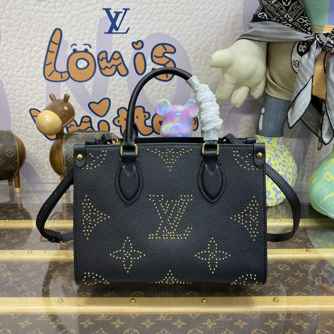 LV M46733 Louis Vuitton OnTheGo PM Handbag Black - Default Title - View 1