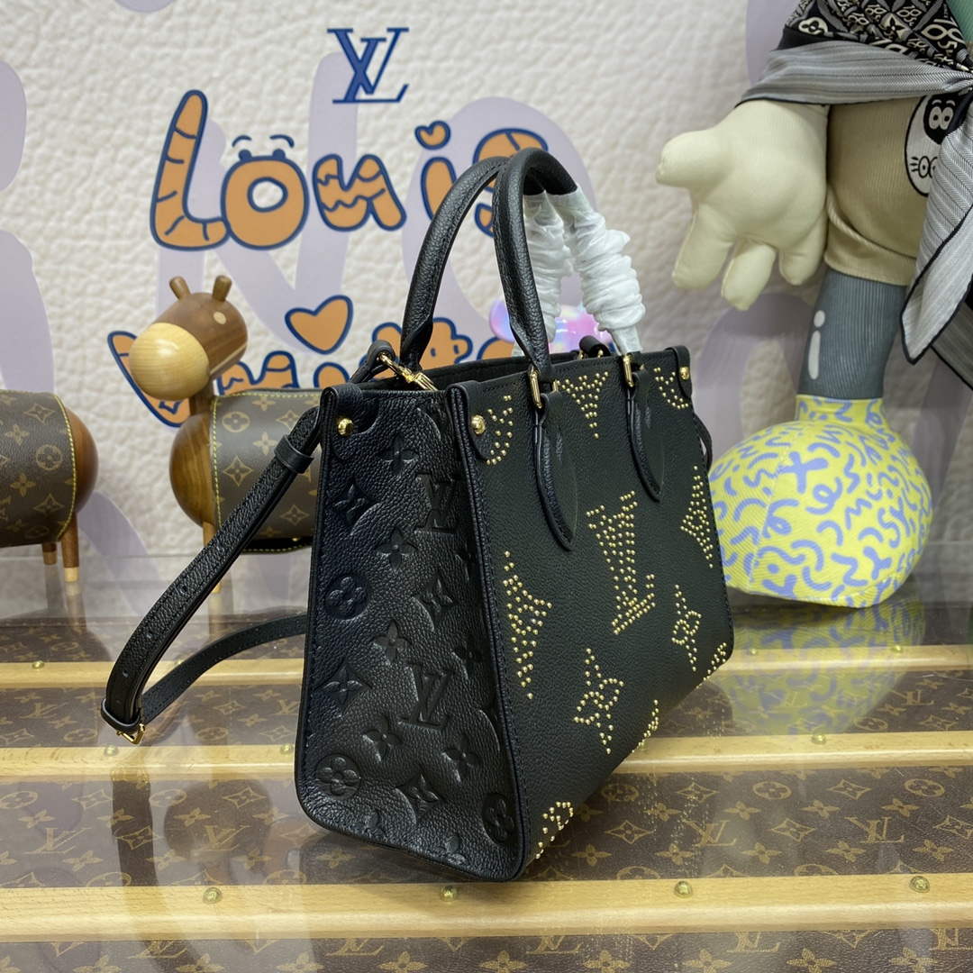 LV M46733 Louis Vuitton OnTheGo PM Handbag Black - Default Title - View 3