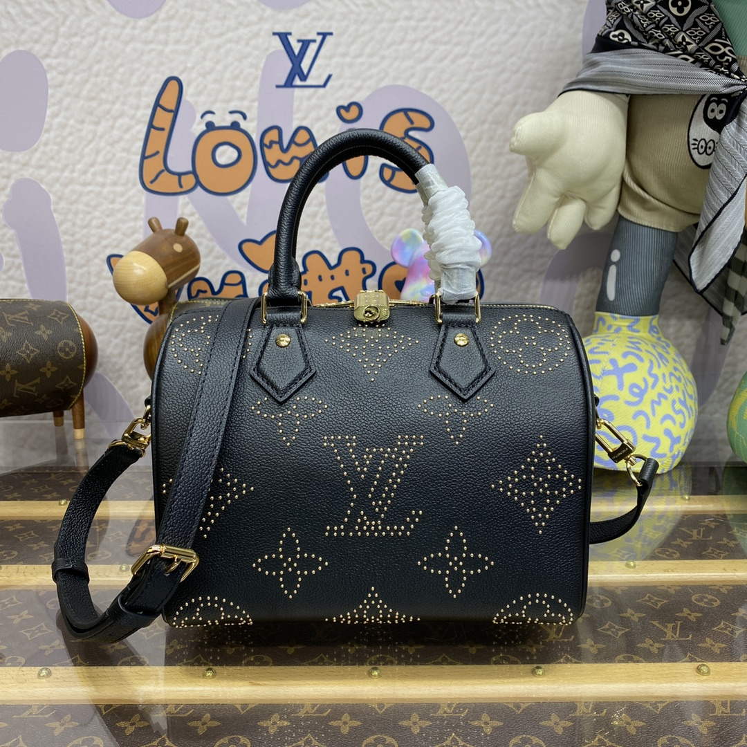 LV M46736 Louis Vuitton Speedy Bandouliere 25 Handbag Black