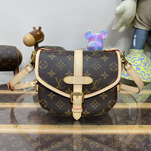 LV M46740 Louis Vuitton Saumur BB Saddle Bag Brown - Default Title - View 1