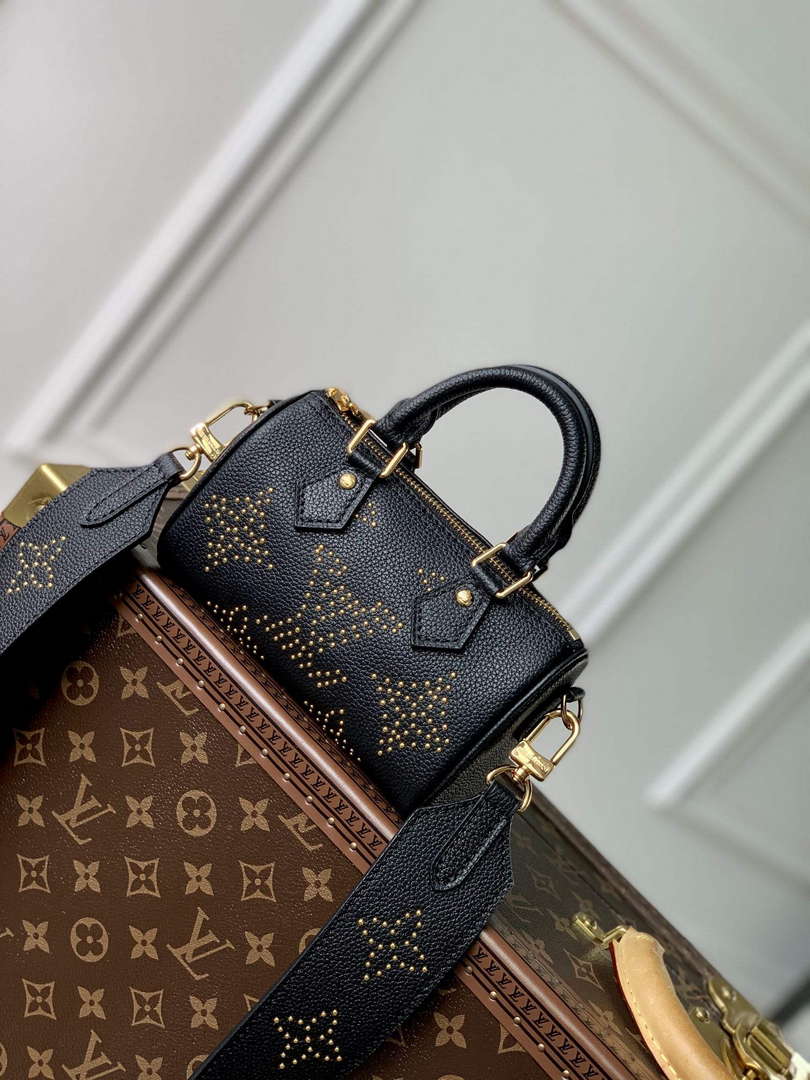 LV M46745 Louis Vuitton Nano Speedy Bag Black - Default Title - View 1