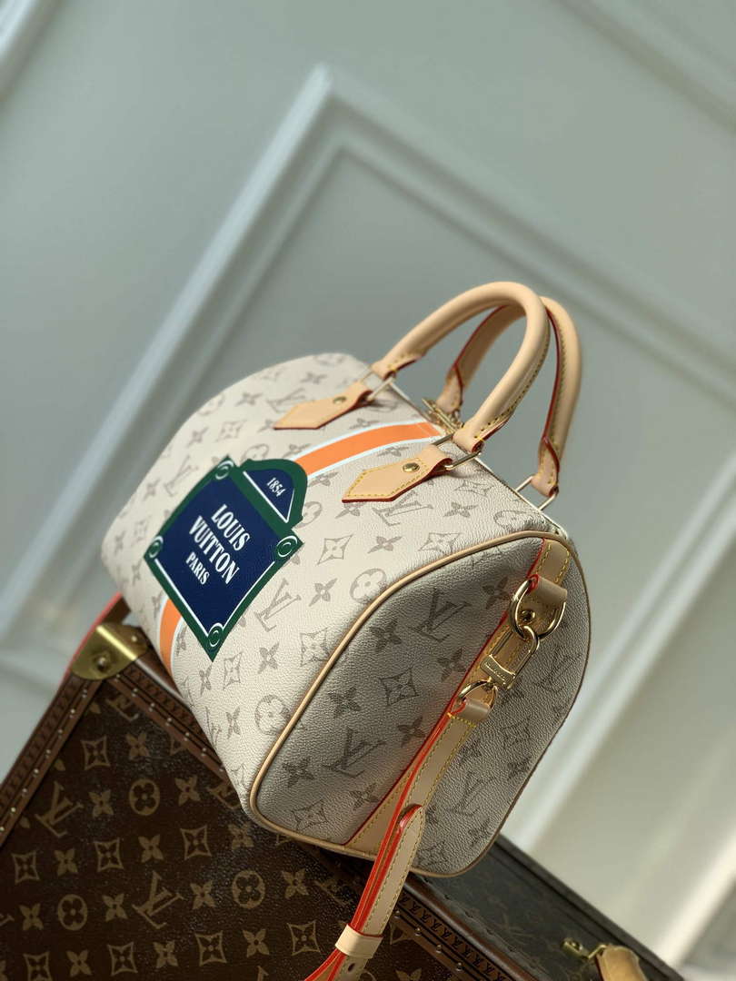 LV M46749 Louis Vuitton Speedy Bandouliere 25 Handbag Beige/Ocher