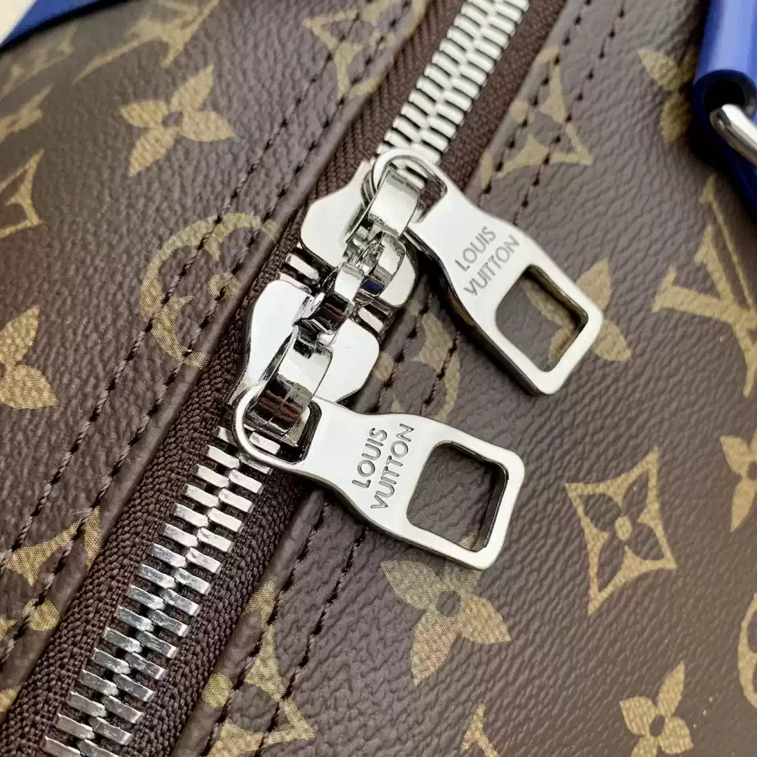 LV M46772 Louis Vuitton Keepall Bandouliere  50 Travel Bag Monogram Blue M12633 - Default Title - View 5