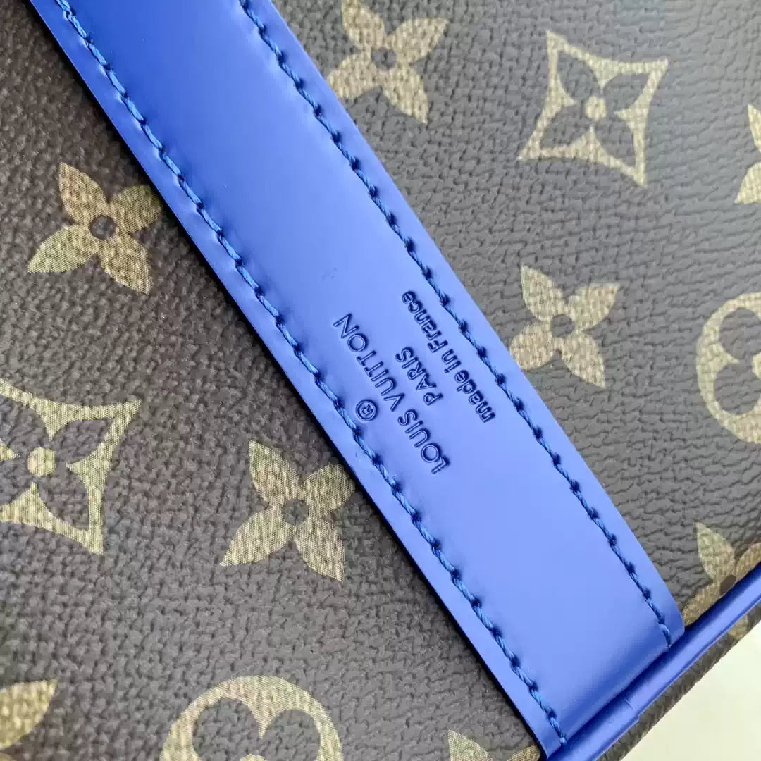 LV M46772 Louis Vuitton Keepall Bandouliere  50 Travel Bag Monogram Blue M12633 - Default Title - View 7