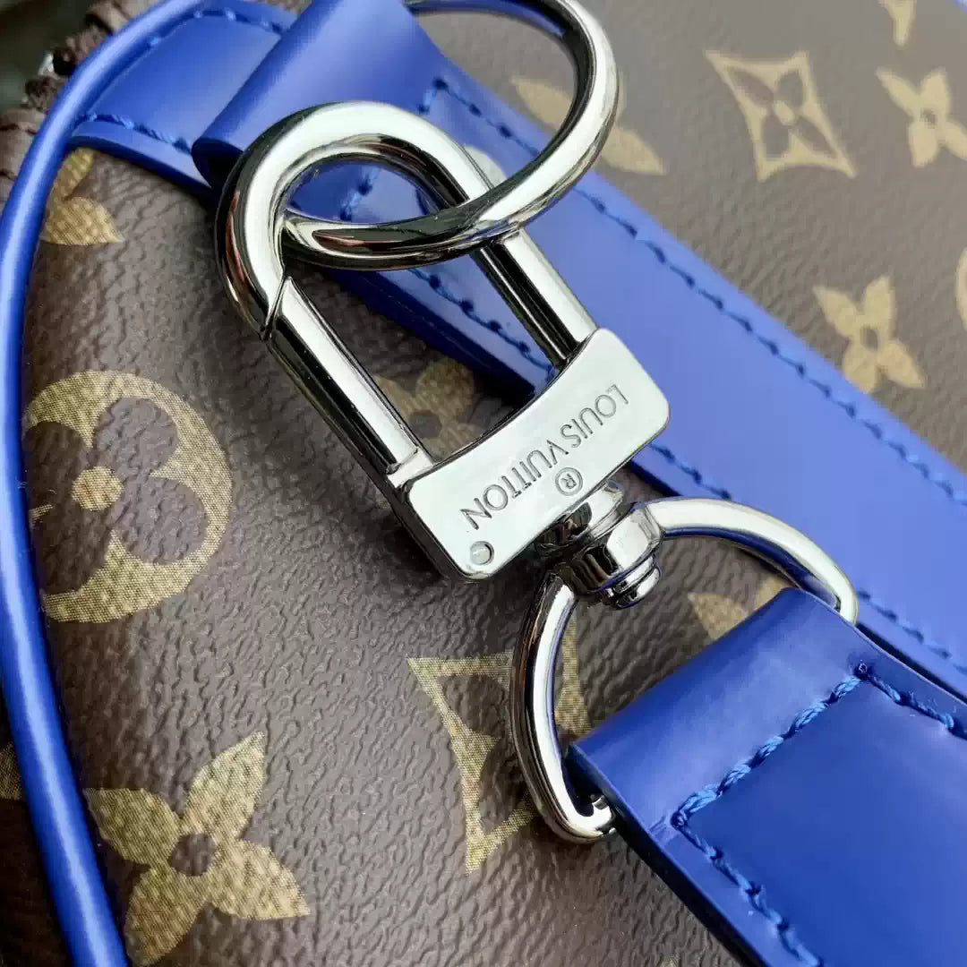 LV M46772 Louis Vuitton Keepall Bandouliere  50 Travel Bag Monogram Blue M12633 - Default Title - View 9