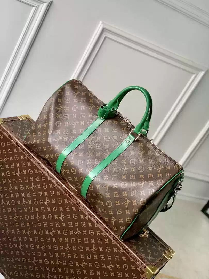 LV M46774 Louis Vuitton Keepall Bandouliere  50 Travel Bag Monogram Green