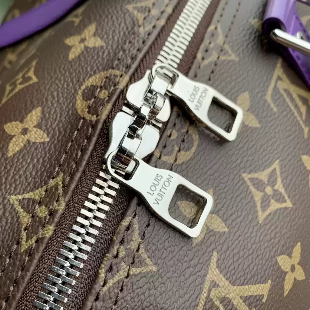 LV M46775 Louis Vuitton Keepall Bandouliere 50 Travel Bag Monogram Purple M12633