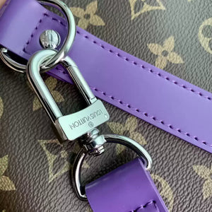 LV M46775 Louis Vuitton Keepall Bandouliere 50 Travel Bag Monogram Purple M12633 - Default Title - View 7