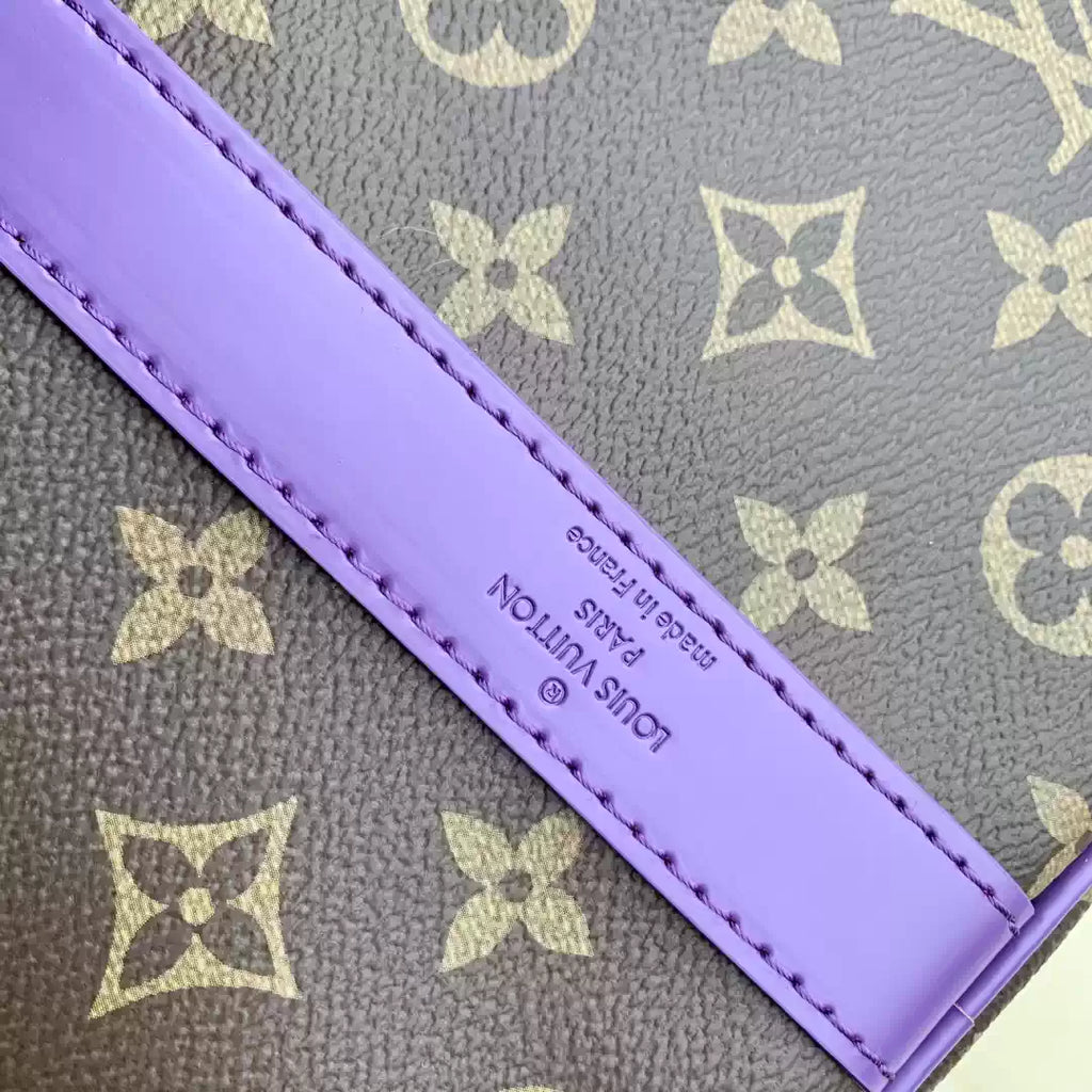 LV M46775 Louis Vuitton Keepall Bandouliere 50 Travel Bag Monogram Purple M12633