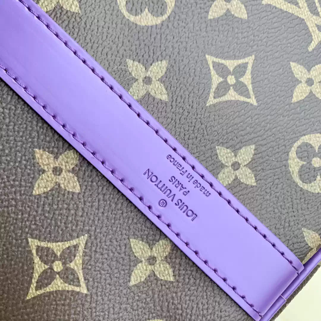 LV M46775 Louis Vuitton Keepall Bandouliere 50 Travel Bag Monogram Purple M12633 - Default Title - View 8