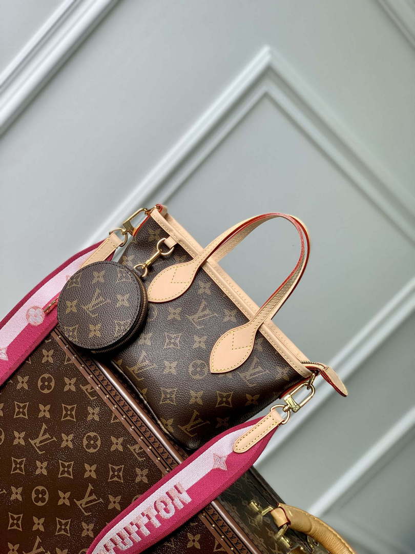 LV M46786 Louis Vuitton M46705 Neverfull BB Handbag Rose Peony - Default Title - View 1