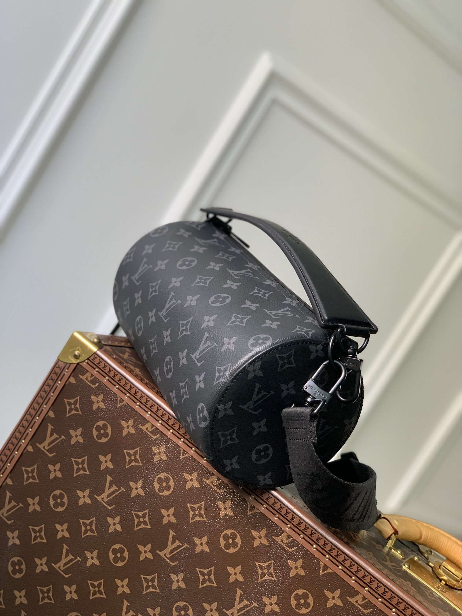 LV M46796 Louis Vuitton Soft Polochon PM Monogram Eclipse - Default Title - View 4