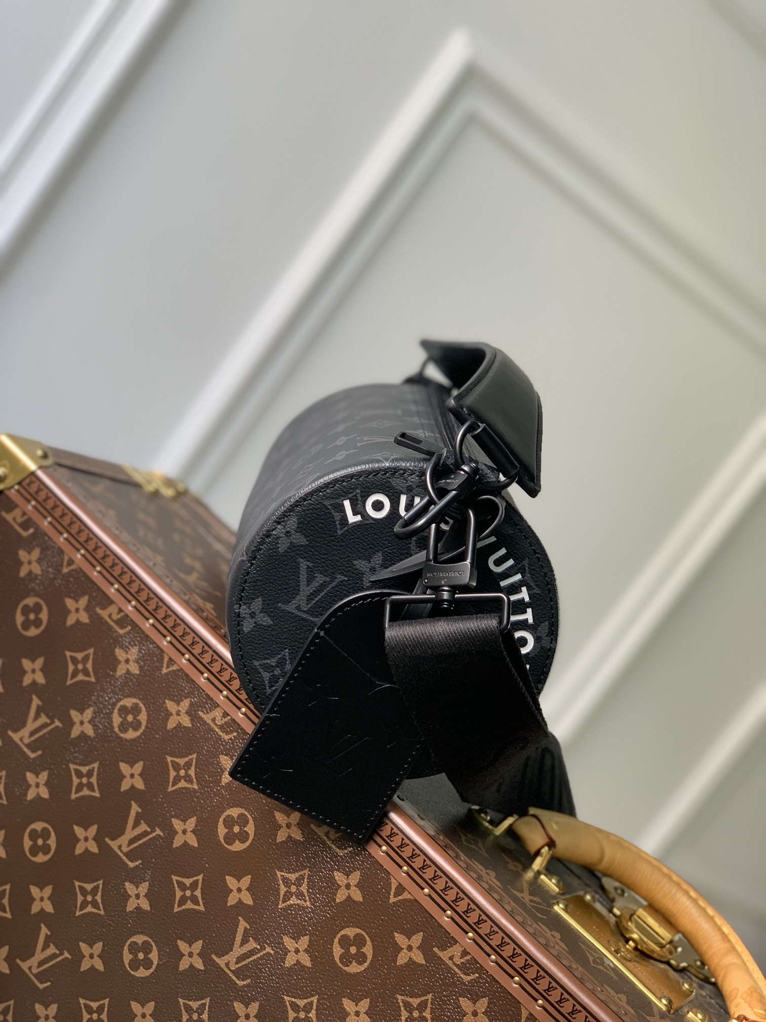 LV M46796 Louis Vuitton Soft Polochon PM Monogram Eclipse - Default Title - View 5