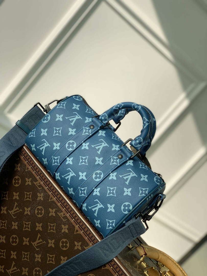 LV M46803 Louis Vuitton Keepall Bandouliere 25 City Bag Atlantic Blue