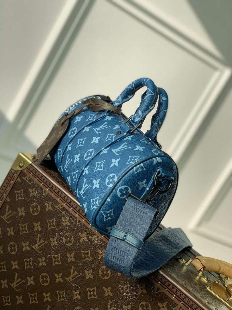 LV M46803 Louis Vuitton Keepall Bandouliere 25 City Bag Atlantic Blue