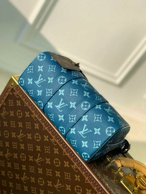 LV M46803 Louis Vuitton Keepall Bandouliere 25 City Bag Atlantic Blue - Default Title - View 4
