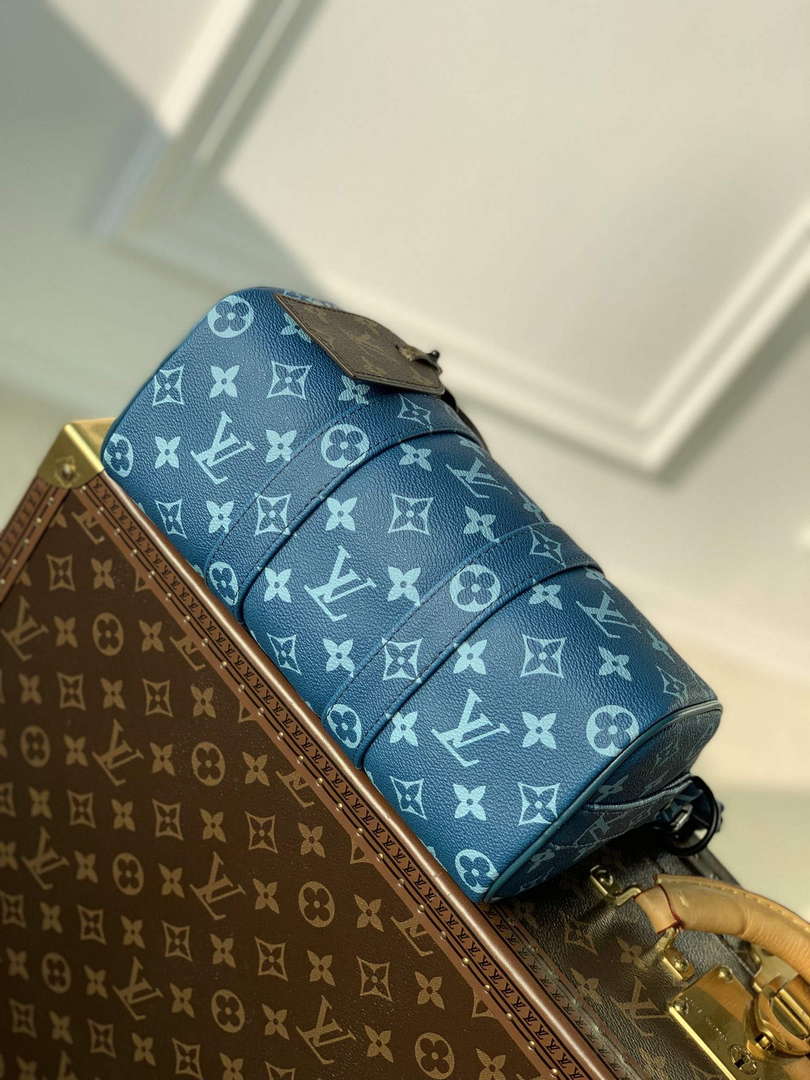 LV M46803 Louis Vuitton Keepall Bandouliere 25 City Bag Atlantic Blue