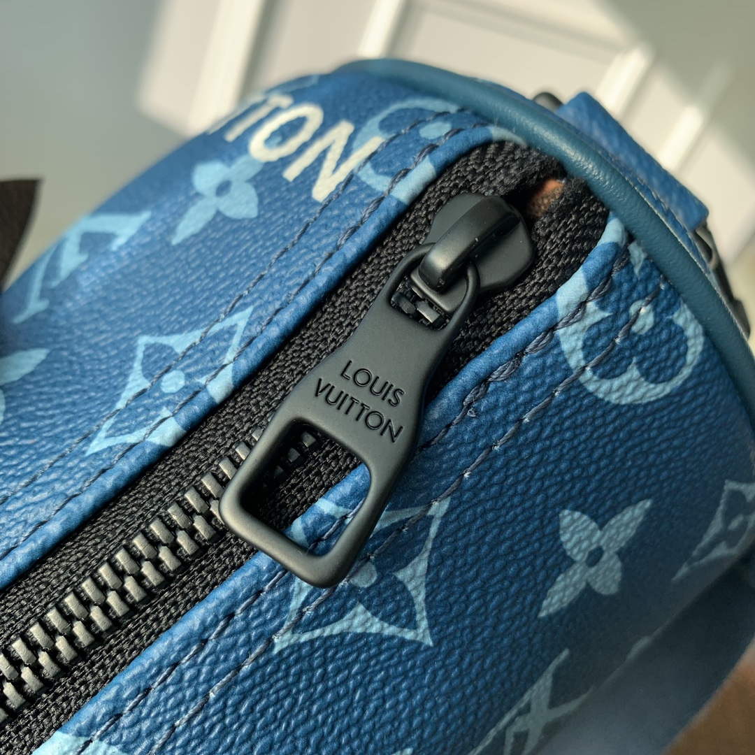 LV M46803 Louis Vuitton Keepall Bandouliere 25 City Bag Atlantic Blue - Default Title - View 5