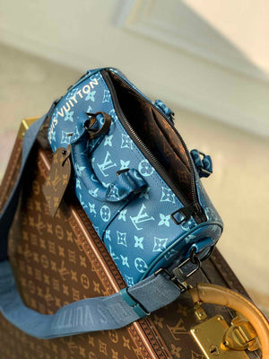 LV M46803 Louis Vuitton Keepall Bandouliere 25 City Bag Atlantic Blue - Default Title - View 7