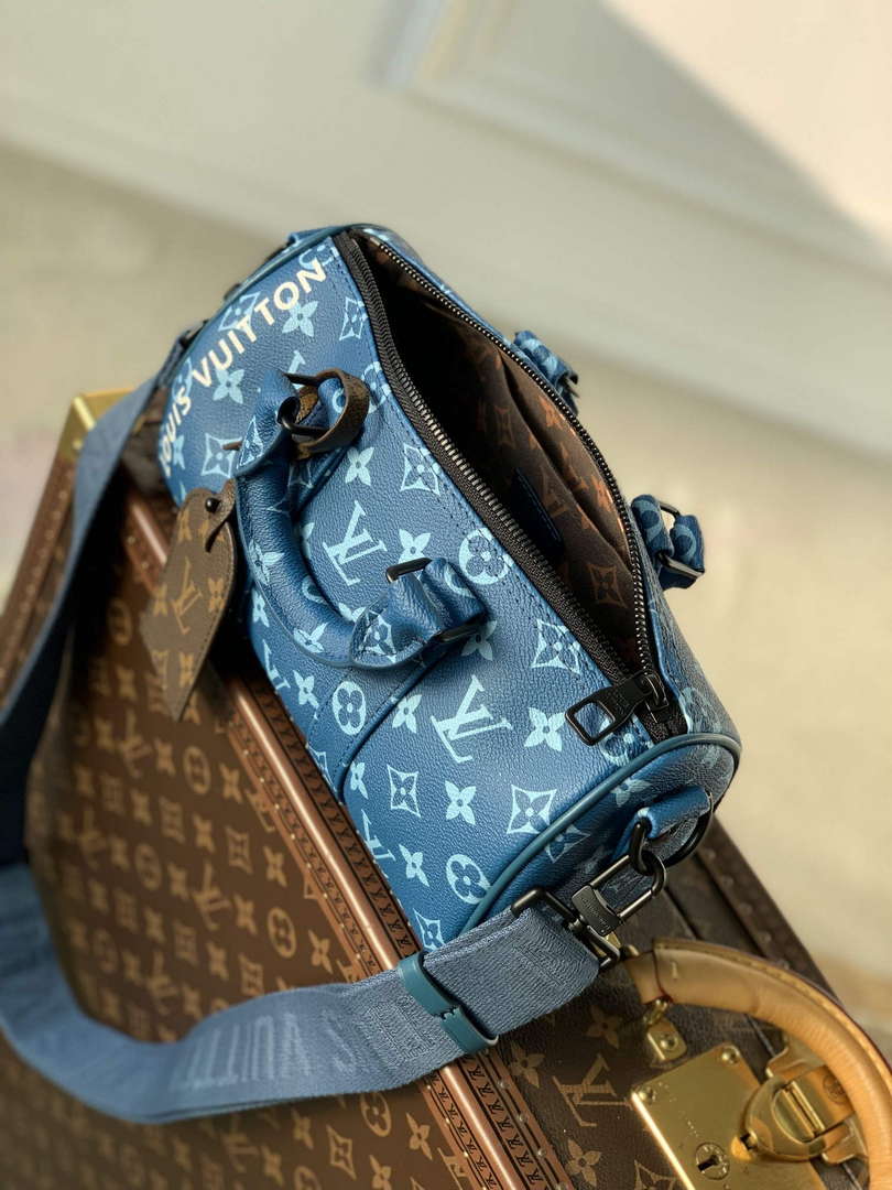 LV M46803 Louis Vuitton Keepall Bandouliere 25 City Bag Atlantic Blue