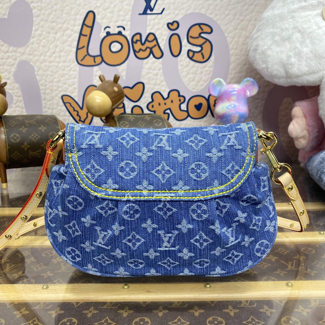 LV M46829 Louis Vuitton Sunset Monogram Denim Handbag Blue - Default Title - View 2