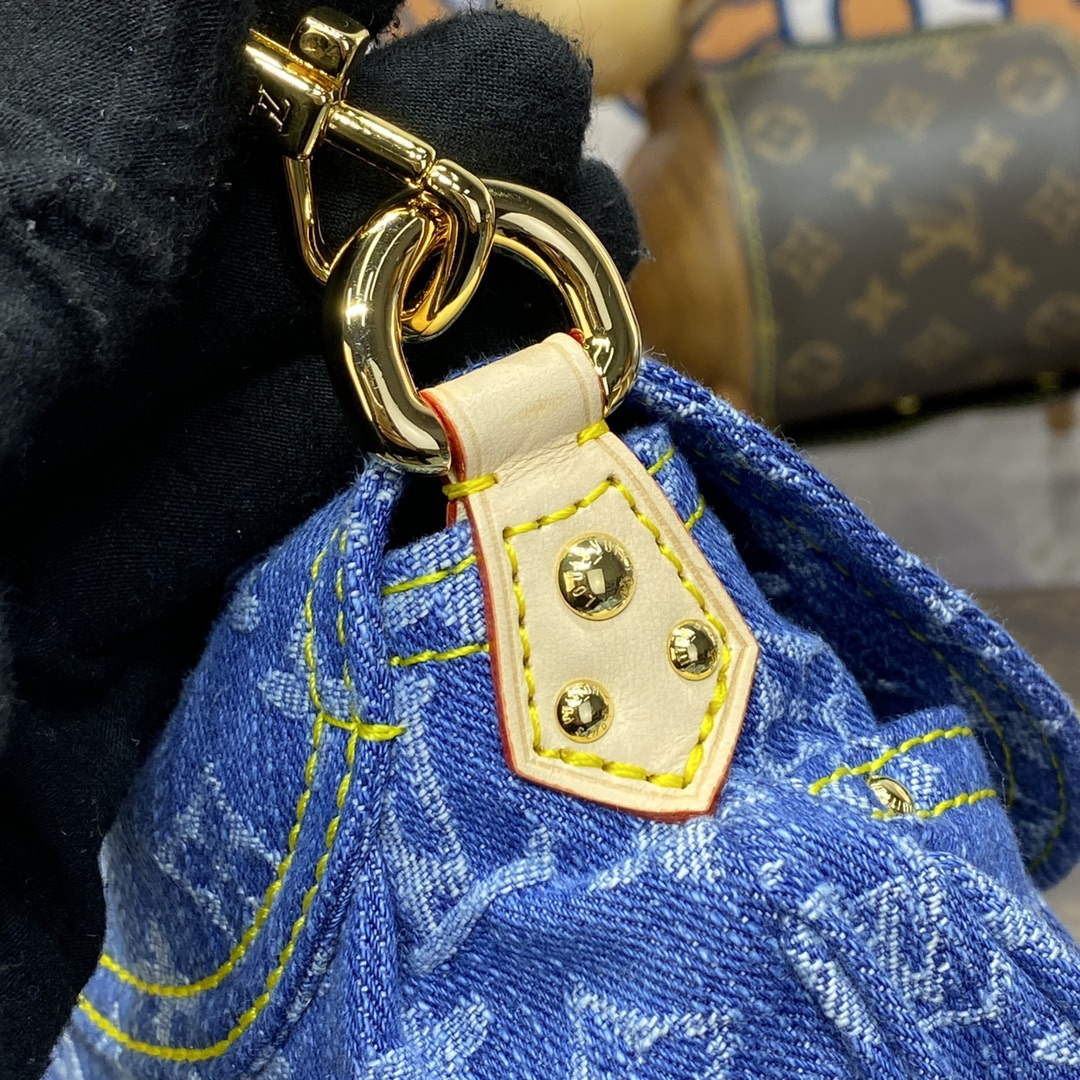 LV M46829 Louis Vuitton Sunset Monogram Denim Handbag Blue - Default Title - View 7