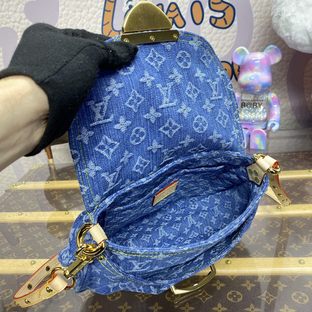 LV M46829 Louis Vuitton Sunset Monogram Denim Handbag Blue - Default Title - View 9