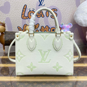 LV M46833 Louis Vuitton OnTheGo PM Bicolor Monogram Empreinte Leather Latte Green - Default Title - View 2
