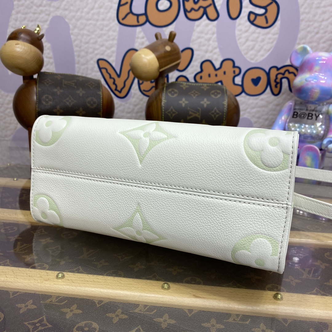 LV M46833 Louis Vuitton OnTheGo PM Bicolor Monogram Empreinte Leather Latte Green - Default Title - View 4