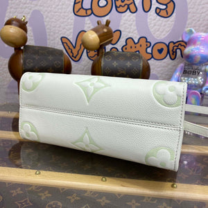 LV M46833 Louis Vuitton OnTheGo PM Bicolor Monogram Empreinte Leather Latte Green - Default Title - View 4