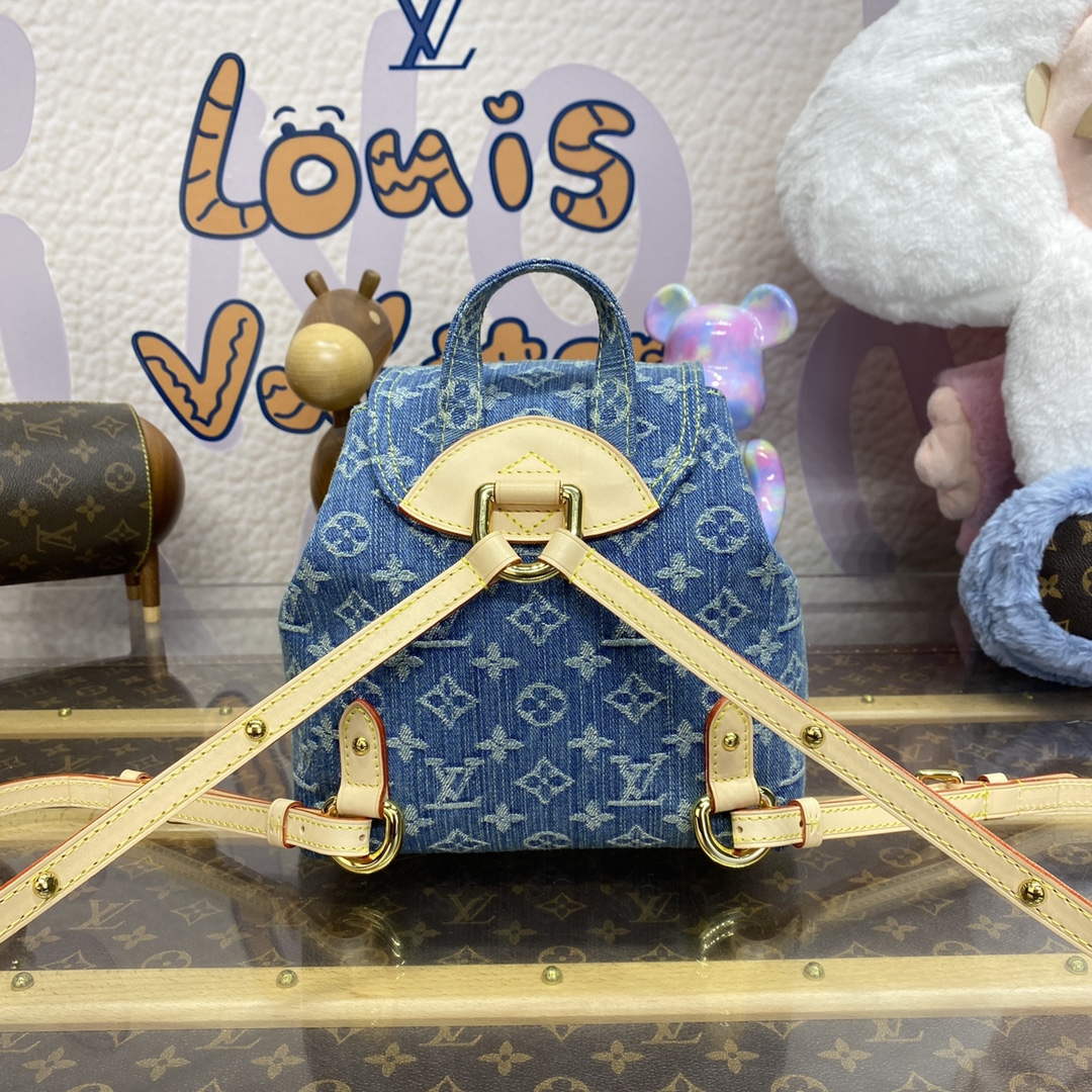 LV M46836 Louis Vuitton Venice Small Backpack Bag Monogram Denim - Default Title - View 2
