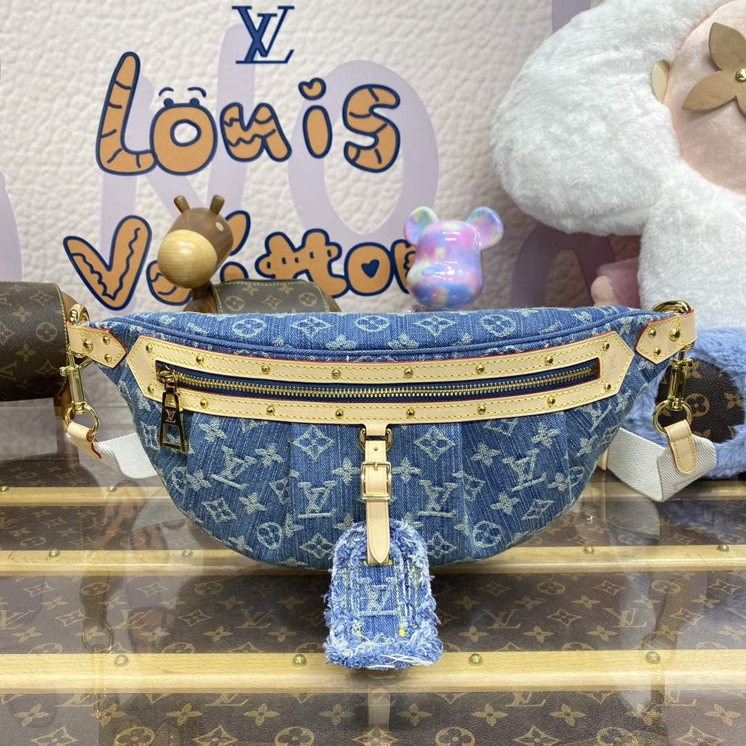 LV M46837 Louis Vuitton Venice High Rise Bumbag Monogram Denim - Default Title - View 1