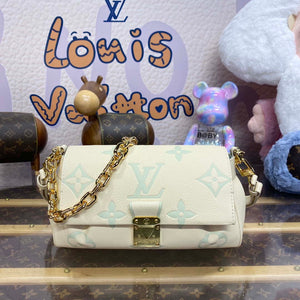 LV M46842 Louis Vuitton Favourite Bag bicolor Monogram Empreinte leather Green - Default Title - View 1