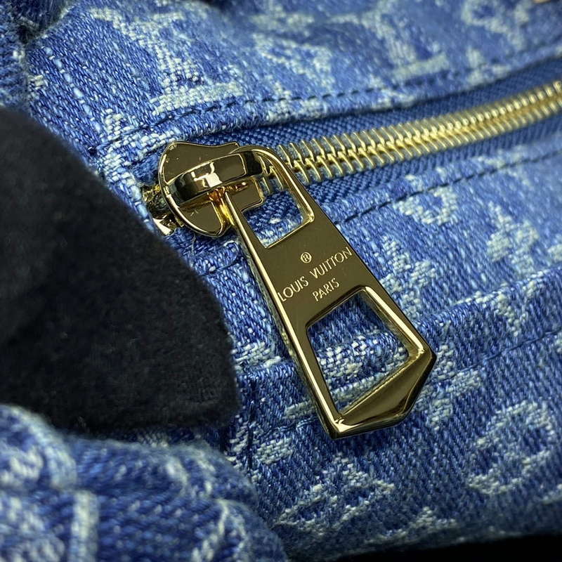 LV M46855 Louis Vuitton CarryAll MM Bag Monogram Denim - Default Title - View 7