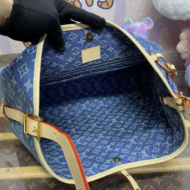 LV M46855 Louis Vuitton CarryAll MM Bag Monogram Denim - Default Title - View 9