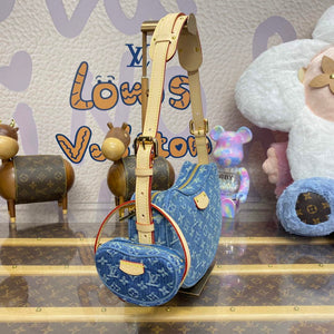 LV M46856 Louis Vuitton Croissant MM Handbag Monogram Denim - Default Title - View 3