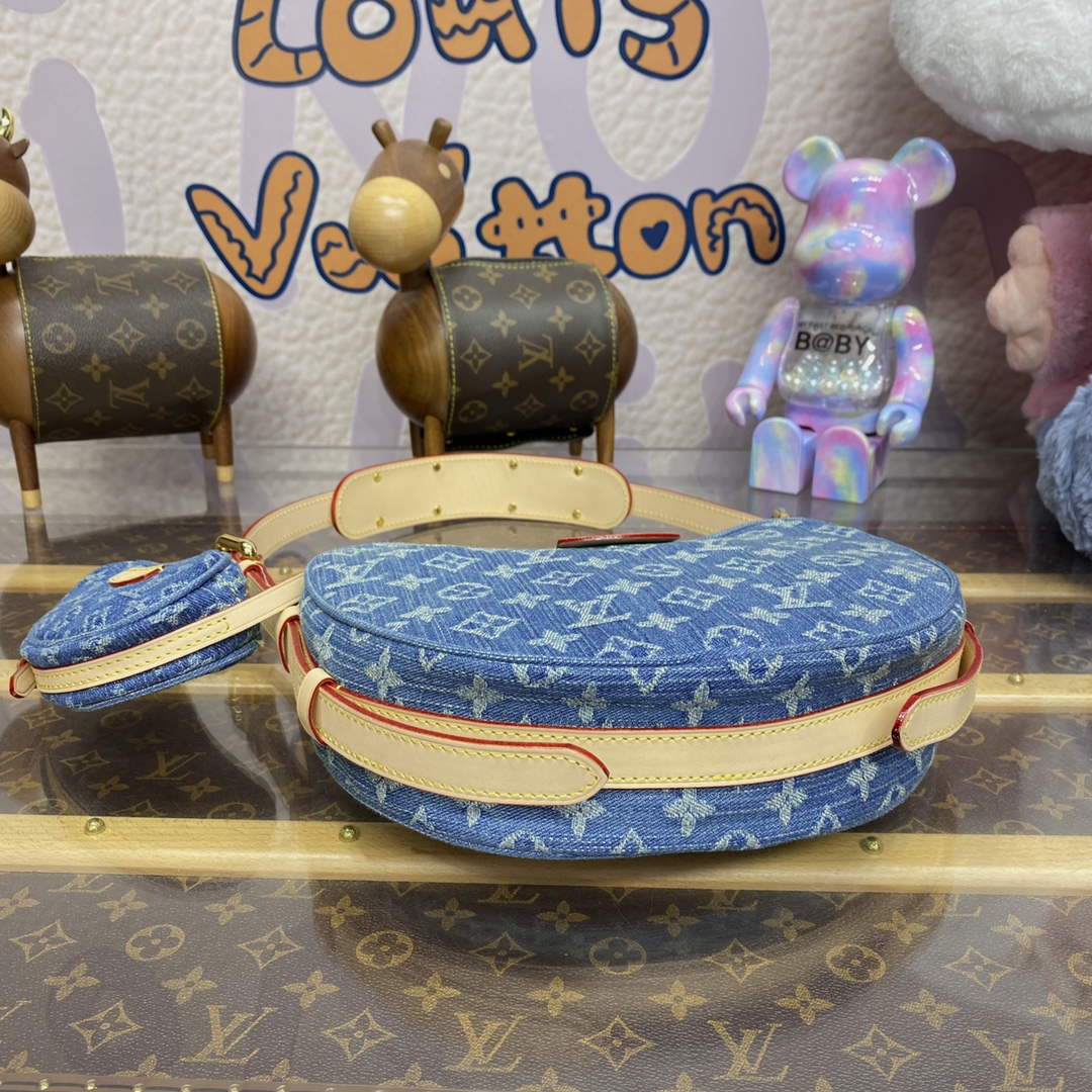 LV M46856 Louis Vuitton Croissant MM Handbag Monogram Denim - Default Title - View 4