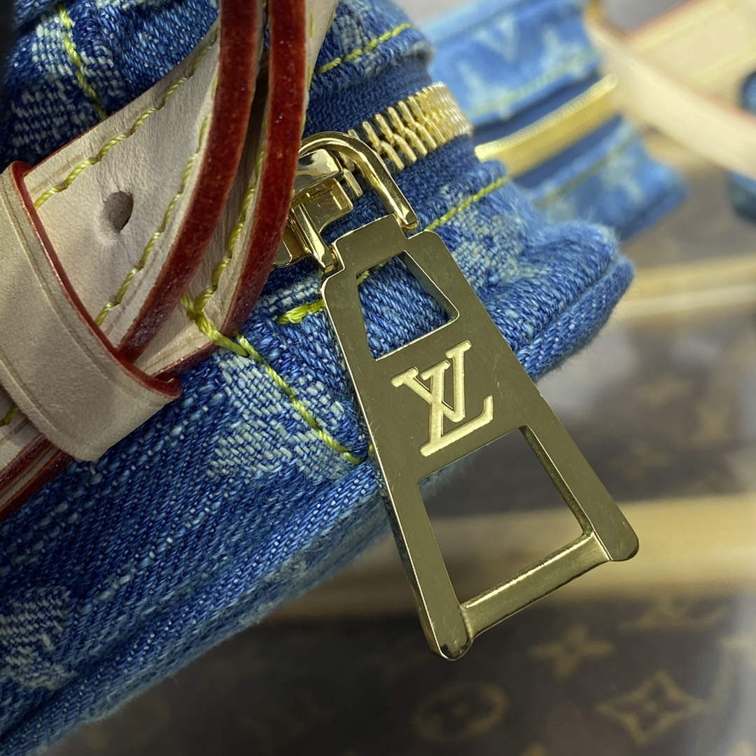 LV M46856 Louis Vuitton Croissant MM Handbag Monogram Denim - Default Title - View 7