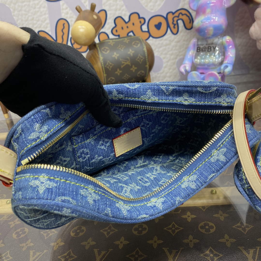 LV M46856 Louis Vuitton Croissant MM Handbag Monogram Denim - Default Title - View 9