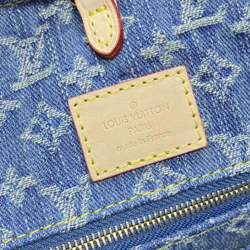 LV M46871 Louis Vuitton OnTheGo MM Tote Bag Monogram Denim - Default Title - View 8