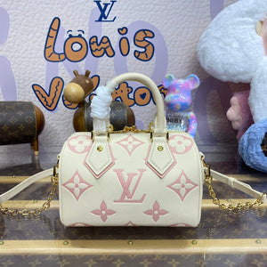 LV M46875 Louis Vuitton Speedy Bandouliere  20 Handbag Latte/Chamallow - Default Title - View 2