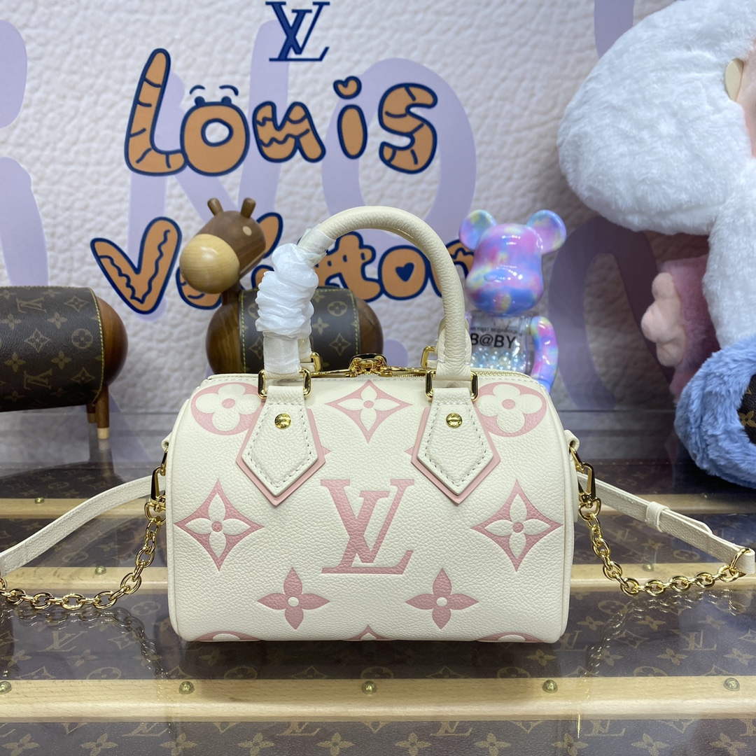 LV M46875 Louis Vuitton Speedy Bandouliere  20 Handbag Latte/Chamallow