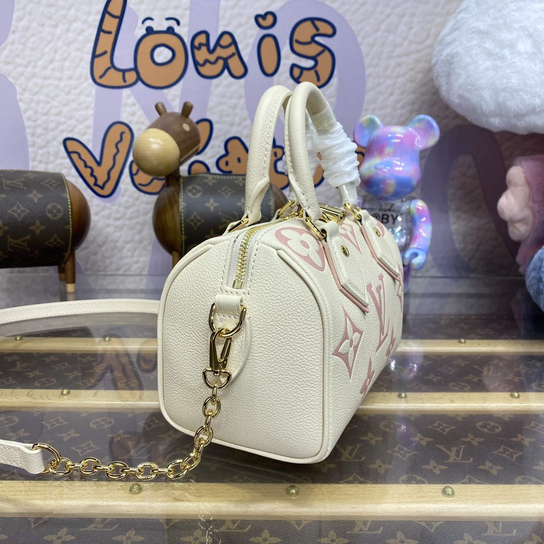 LV M46875 Louis Vuitton Speedy Bandouliere  20 Handbag Latte/Chamallow - Default Title - View 3