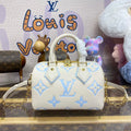 LV M46883 Louis Vuitton Speedy Bandouliere  20 Handbag Latte/Candy Blue