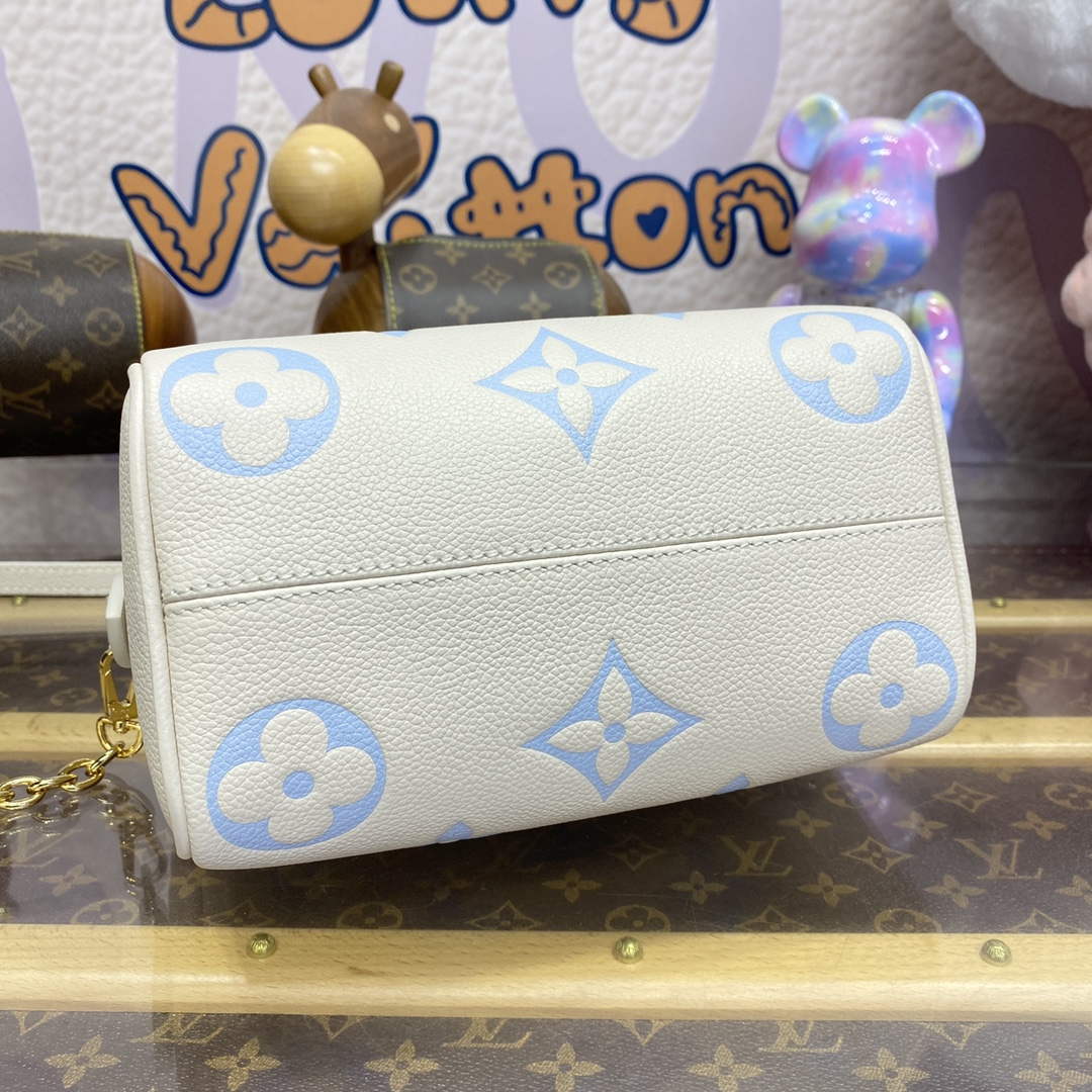 LV M46883 Louis Vuitton Speedy Bandouliere  20 Handbag Latte/Candy Blue - Default Title - View 4