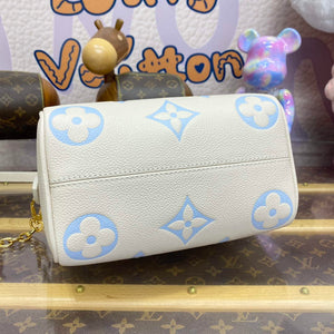 LV M46883 Louis Vuitton Speedy Bandouliere  20 Handbag Latte/Candy Blue - Default Title - View 4