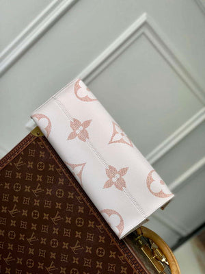 LV M46912 Louis Vuitton OnTheGo MM Tote Bag Beige - Default Title - View 4
