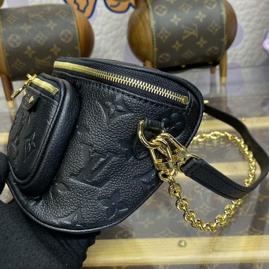 LV M46917 Louis Vuitton Mini Bumbag Monogram Empreinte Black - Default Title - View 3