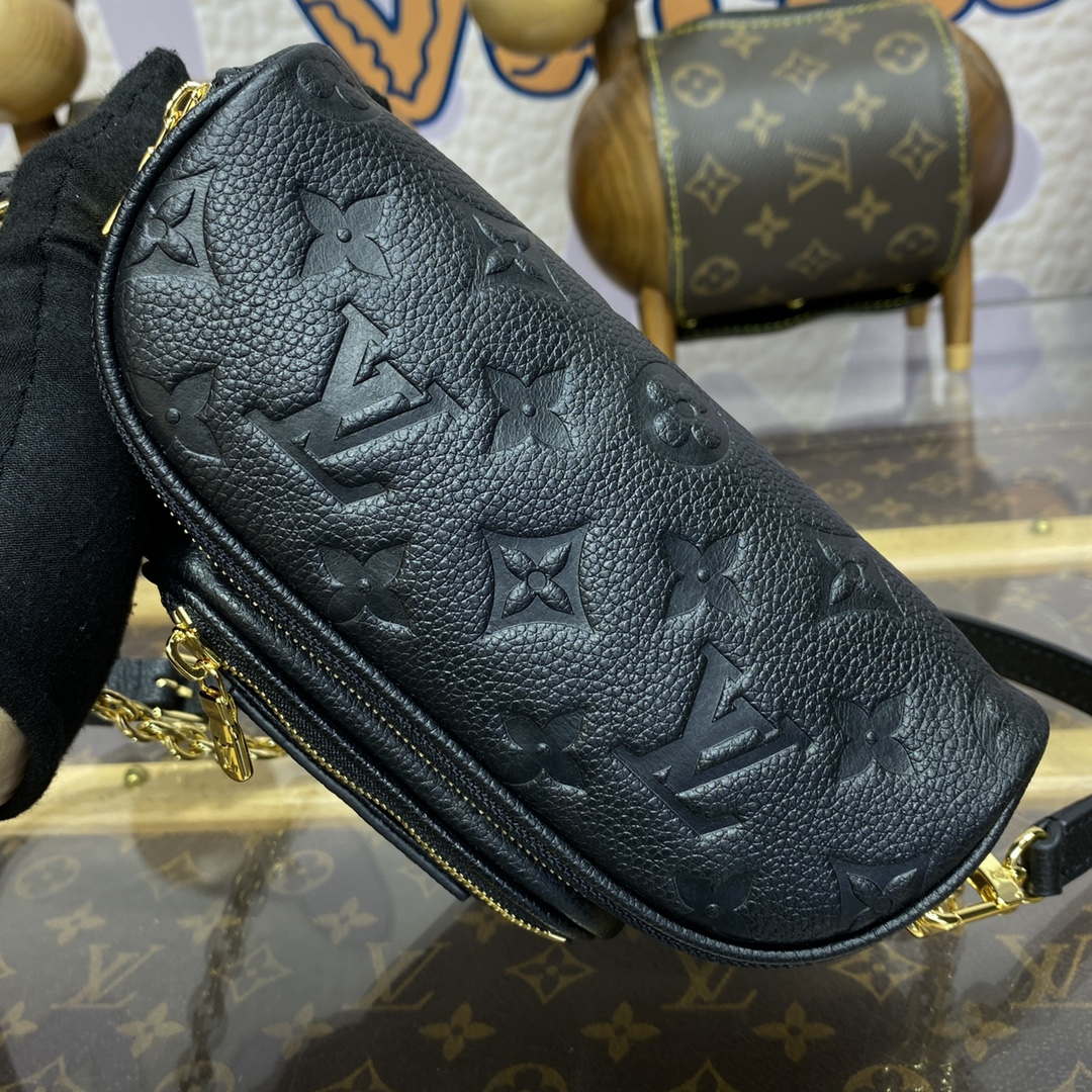 LV M46917 Louis Vuitton Mini Bumbag Monogram Empreinte Black - Default Title - View 4